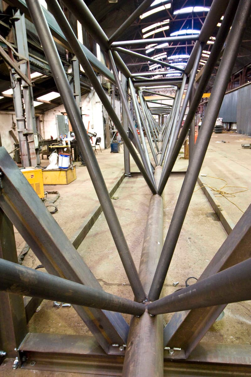 Dublin Zoo flamingo aviary — close-up tube joints